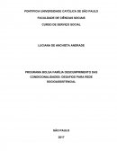 PROGRAMA BOLSA FAMÍLIA DESCUMPRIMENTO DAS CONDICIONALIDADES: DESAFIOS PARA REDE SÓCIO ASSISTENCIAL