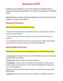 Análise , Projeto e Desenvolvimento - Requisitos