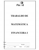 A MATEMÁTICA FINANCEIRA I