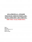 OS ENSAIOS FÍSICOS DE CIMENTO PORTLAND - MASSA ESPECÍFICA DO CIMENTO