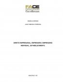 O DIREITO EMPRESARIAL, EMPRESÁRIO, EMPRESÁRIO INDIVIDUAL E ESTABELECIMENTO