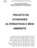 PROJETO DE ATIVIDADES ALTERNATIVAS E MEIO AMBIENTE