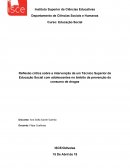 Reflexão crítica sobre a prevenção das drogas