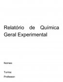 Relatório de química geral experimental