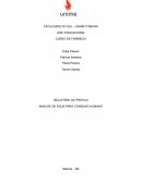 RELATÓRIO DE PRÁTICA: ANÁLISE DE ÁGUA PARA CONSUMO HUMANO