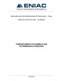 COMPORTAMENTO ECONÔMICO SOB DETERMINADAS CONDIÇÕES