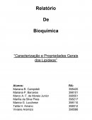 Relatório De Bioquímica: Caracterização e Propriedades Gerais dos Lipídeos