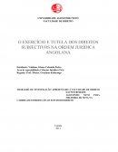 O EXERCÍCIO E TUTELA DOS DIREITOS SUBJECTIVO NA ORDEM JURÍDICA ANGOLANA