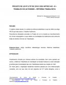 O Trabalho autônomo e a Reforma trabalhista