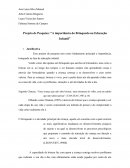 Projeto de Pesquisa: “A importância do Brinquedo na Educação Infantil”