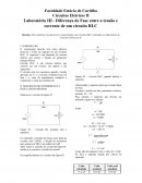 Diferença de Fase entre a tensão e corrente de um circuito RLC