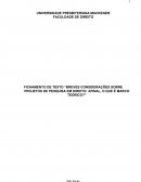 FICHAMENTO DE TEXTO “BREVES CONSIDERAÇÕES SOBRE PROJETOS DE PESQUISA EM DIREITO: AFINAL, O QUE É MARCO TEÓRICO?”