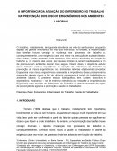 A IMPORTÂNCIA DA ATUAÇÃO DO ENFERMEIRO DO TRABALHO NA PREVENÇÃO DOS RISCOS ERGONÔMICOS NOS AMBIENTES LABORAIS