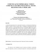 Comunicação Empresarial Vs Comunicação Organizacional: Desafios da Atualidade