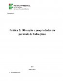 A Obtenção e Propriedades do peróxido de hidrogênio