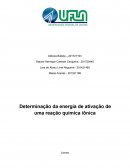 A Determinação da energia de ativação de uma reação química iônica