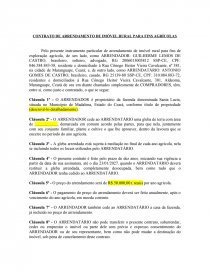 Modelo de Contrato de Arrendamento de Imóvel Rural, PDF