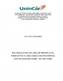 RECUPERAÇÃO DE UMA ÁREA DE PRESERVAÇÃO PERMANENTE NA ÁREA URBANA DO MUNICÍPIO DE CONCEIÇÃO DO RIO VERDE