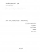 PROJETO INTEGRADO MULTIDISCIPLINAR – PIM II OS 10 MANDAMENTOS DA BOA ADMINISTRAÇÃO