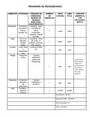 PROGRAMA DE NECESSIDADES ARQUITETURA