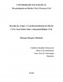 A Constitucionalização do Direito Civil e Seus Efeitos Sobre a Responsabilidade Civil.