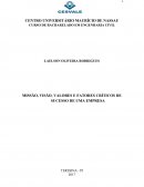 MISSÃO, VISÃO, VALORES E FATORES CRÍTICOS DE SUCESSO DE UMA EMPRESA