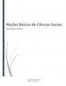 As Noções Básicas De Ciências Sociais