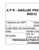 ANÁLISE PRELIMINAR DE RISCO