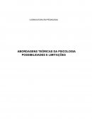 ABORDAGENS TEÓRICAS DA PSICOLOGIA: POSSIBILIDADES E LIMITAÇÕES