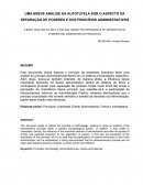 UMA BREVE ANÁLISE DA AUTOTUTELA SOB O ASPECTO DA SEPARAÇÃO DE PODERES E DOS PRINCÍPIOS ADMINISTRATIVOS