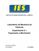 Relatório Paquimetria e Micrometro