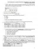 LISTA DE EXERCÍCIOS - ANÁLISE DE PROJETOS E INVESTIMENTOS