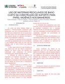 USO DE MATERIAIS RECICLÁVEIS DE BAIXO CUSTO NA CONSTRUÇÃO DE SUPORTE PARA PAPEL HIGIÊNICO NOS BANHEIROS