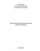 PROJETO PARA IMPLANTAÇÃO DE BANCO DE DADOS E SISTEMA DE INFORMAÇÃO