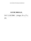 A Lei de Drogas - Arts 34 a 45