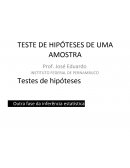 TESTE DE HIPÓTESES DE UMA AMOSTRA