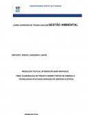 ELABORAÇÃO DE PROJETO SOBRE FONTES DE ENERGIA E TECNOLOGIAS