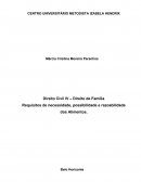 Requisitos de necessidade, possibilidade e razoabilidade dos Alimentos