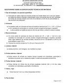 QUESTIONÁRIO SOBRE AS ESPECIFICAÇÕES TÉCNICAS DOS MATERIAIS