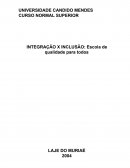 INTEGRAÇÃO X INCLUSÃO: Escola de qualidade para todos