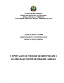 A IMPORTÂNCIA DO PROCESSO DE RECRUTAMENTO E SELEÇÃO PARA O SETOR DE RECURSOS HUMANOS