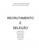 CURSO TÉCNICO DE RECURSOS HUMANOS RECRUTAMENTO E SELEÇÃO