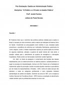 Disciplina: “O Público e o Privado na Gestão Pública”