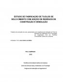 TIJOLOS DE SOLO-CIMENTO COM ADIÇÃO DE RESÍDUOS DE CONSTRUÇÃO E DEMOLIÇÃO