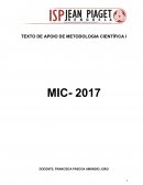 TEXTO DE APOIO DE METODOLOGIA CIENTÍFICA I