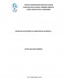 DISCIPLINA DE HISTÓRIA DA ARQUITETURA NO BRASIL I