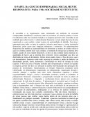 O PAPEL DA GESTÃO EMPRESARIAL SOCIALMENTE RESPONSÁVEL PARA UMA SOCIEDADE SUSTENTÁVEL