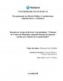 Resenha do Artigo da Revista Veja intitulada “Tribunal de Contas do Município Suspende Licitação da Inspeção Veicular por Suspeita de Irregularidades”