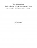 INSTITUTO FEDERAL DE EDUCAÇÃO, CIÊNCIA E TÉCNOLOGIA DE PERNAMBUCO COORDENAÇÃO DE ELETROTÉCNICA