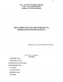 RELATÓRIO FINAL DE PSICOTERAPIA NA ABORDAGEM FENOMENOLÓGICA